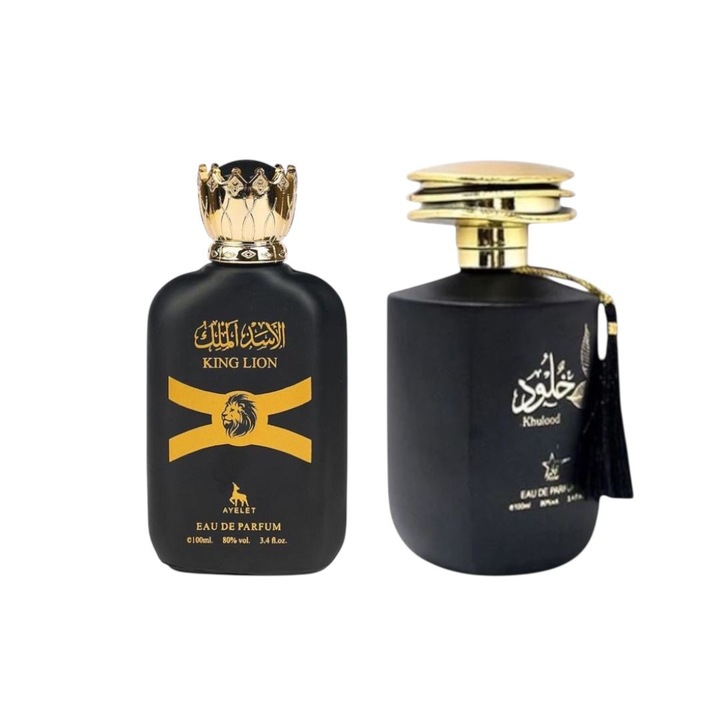 Set, Apa de Parfum, King Lion/ Khulood, Barbati si Femei, 2x100 Ml