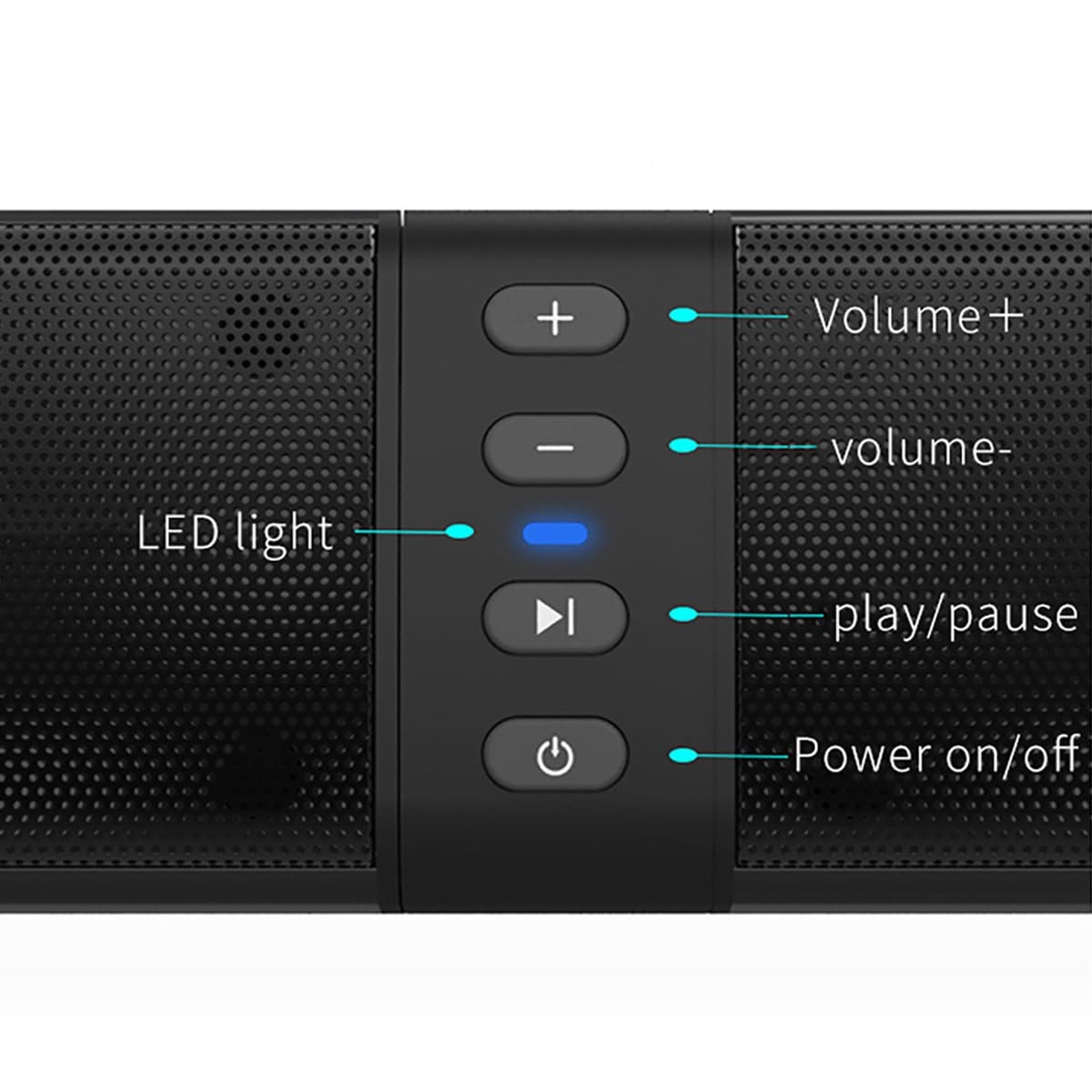 Bara de sunet detasabila 2 in 1 pentru Smart TV, bara de sunet audio compacta de 20 W pentru TV, Bluetooth 5.0, 4 difuzoare, sistem audio home theater reincarcabil de 75 dB, suporta USB/AUX/SD/FM/TW