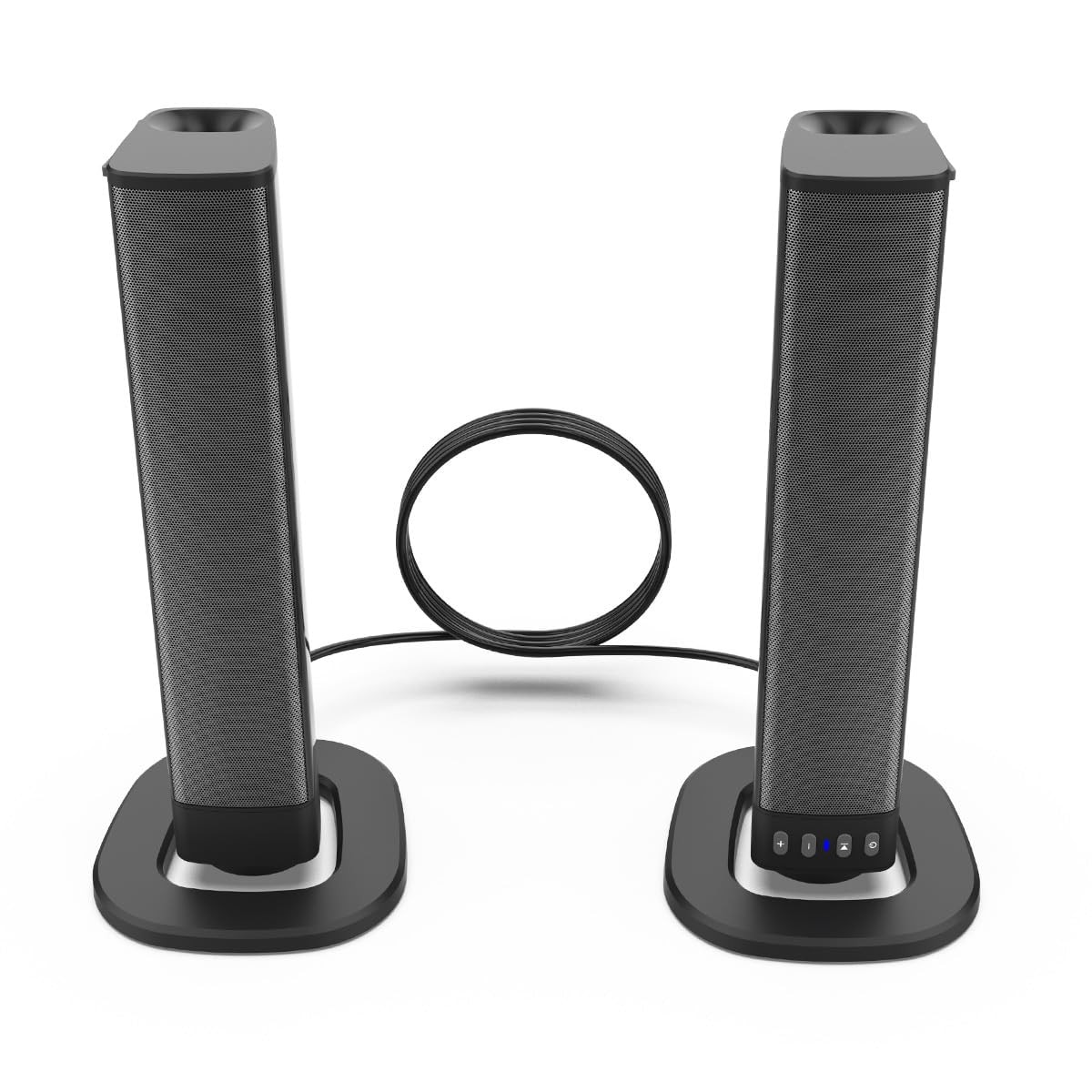 Bara de sunet detasabila 2 in 1 pentru Smart TV, bara de sunet audio compacta de 20 W pentru TV, Bluetooth 5.0, 4 difuzoare, sistem audio home theater reincarcabil de 75 dB, suporta USB/AUX/SD/FM/TW