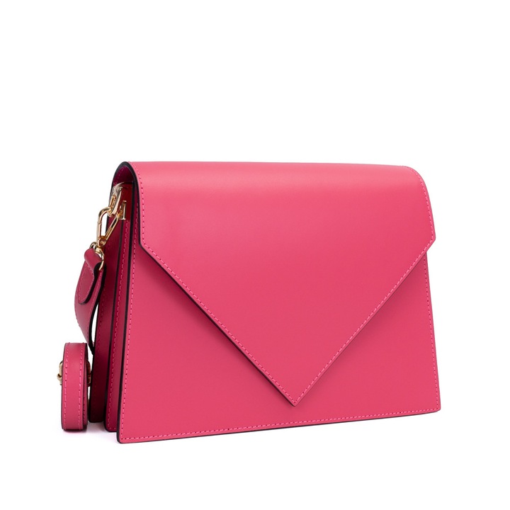 Poseta Piele Gabrielle - Roz Bombon, Geanta Casual din Piele Naturala, Geanta, Genti