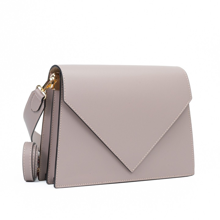 Poseta Piele Gabrielle - Roz Pudra, Geanta Casual din Piele Naturala, Geanta, Genti