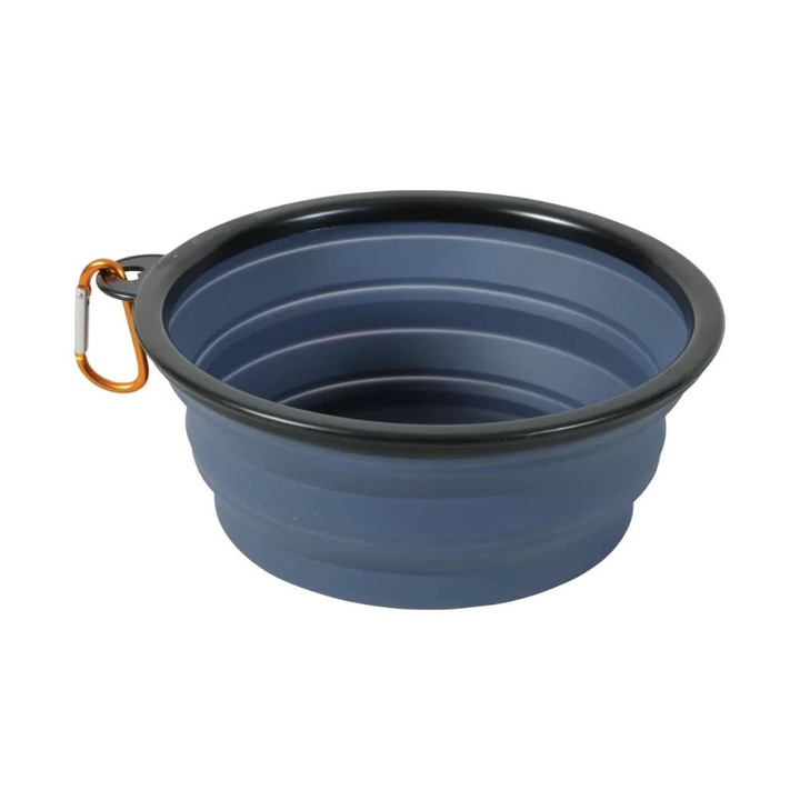 Összecsukható kutyatál – Bivouak – 650 ml – Kék – Karabinerrel, szilikon