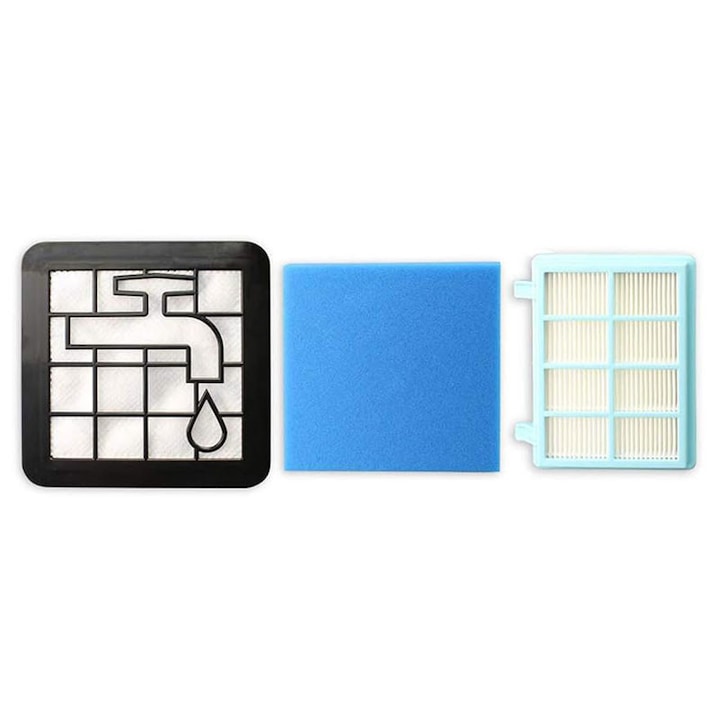 Set filtre aspirator compatibile tip Philips FC 9330/09, 1x filtru container praf, 1x filtru spuma, 1x filtru de evacuare