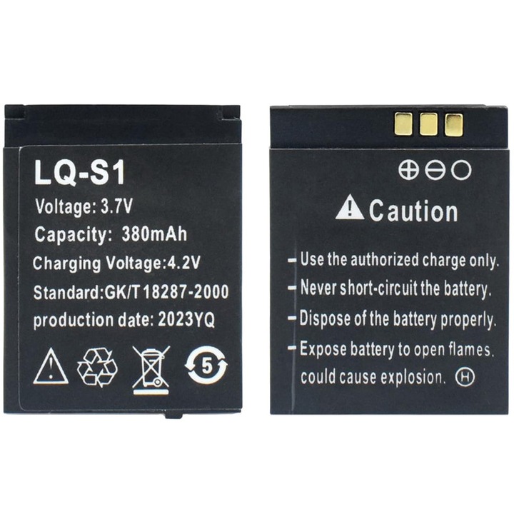 Rqiurpn 380mAh 3.7V akkumulátor okosórához, 2 darabos készlet, 31x24x5.1mm