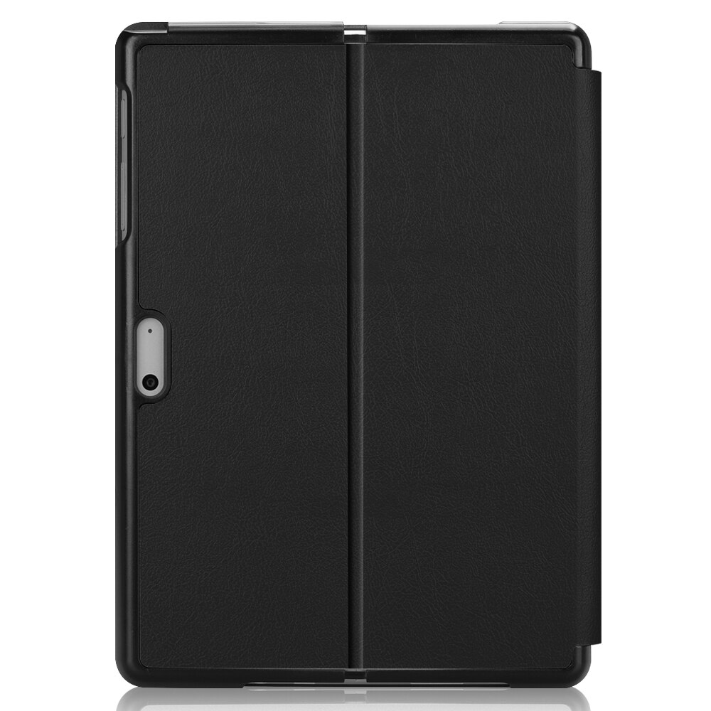 Husa tableta pentru Microsoft Surface Go 2 / Surface Go, textura elastica din piele, design orizontal cu suport (negru)