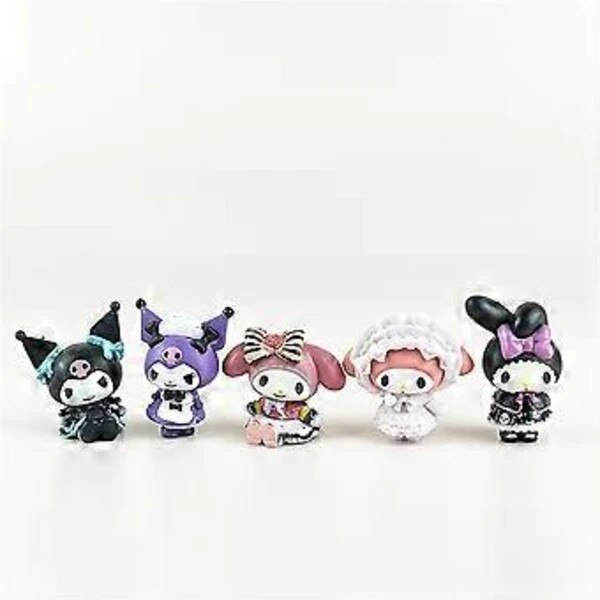 Set figurine Sanrio Kuromi My Melody, 5 piese, PVC, 3-4cm - eMAG.ro