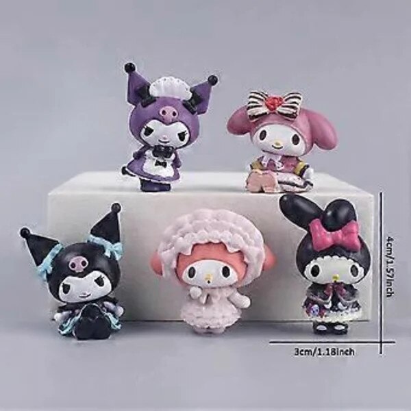 Set figurine Sanrio Kuromi My Melody, 5 piese, PVC, 3-4cm - eMAG.ro