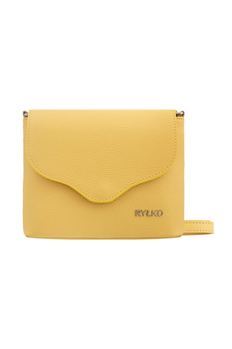 RYŁKO, Geanta crossbody din piele cu clapa, Galben