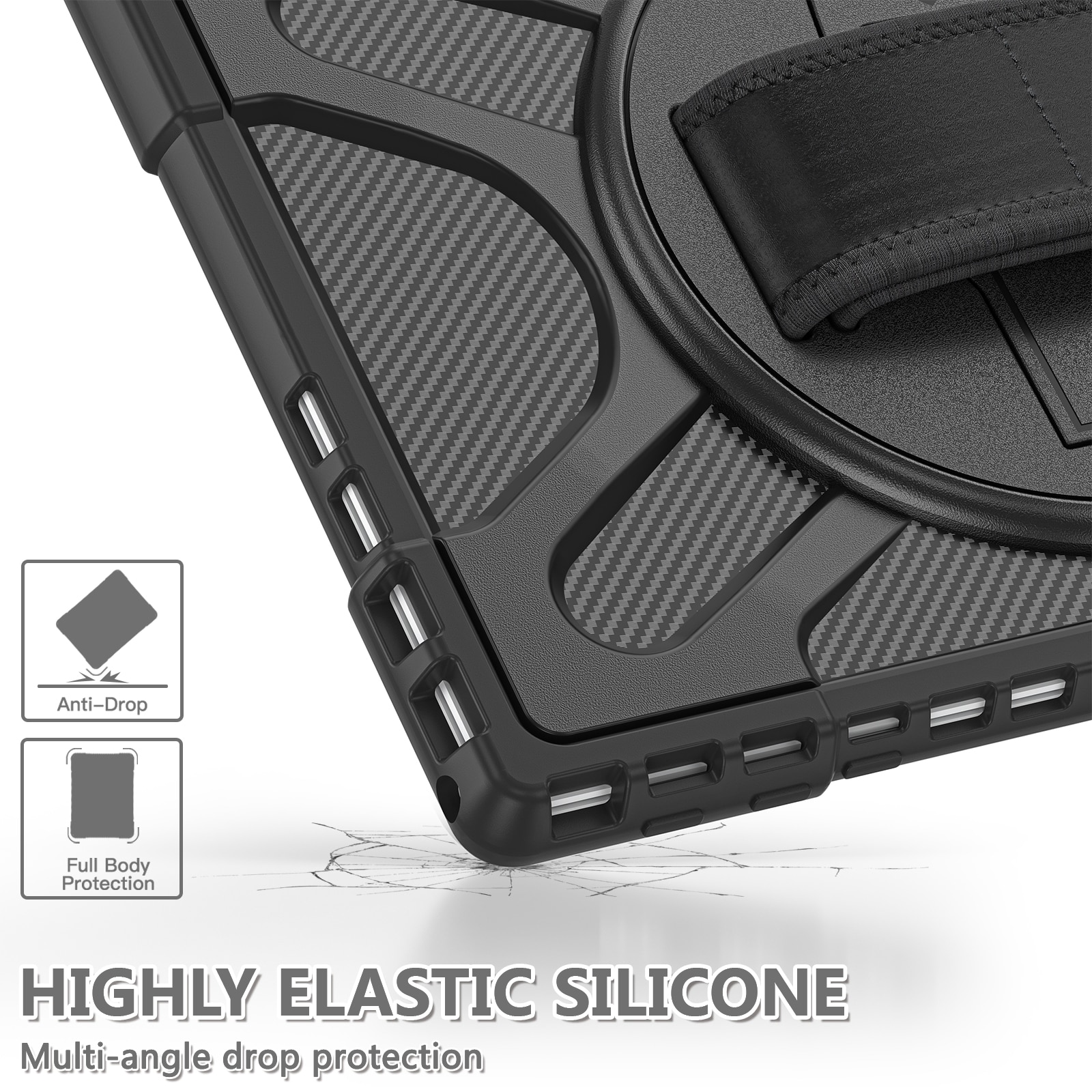 Husa tableta pentru MicroSoft Surface Pro 4 / 5 / 6 / 7, TPU + PC, tip carte cu protectie shockproof, acces complet la porturi, negru