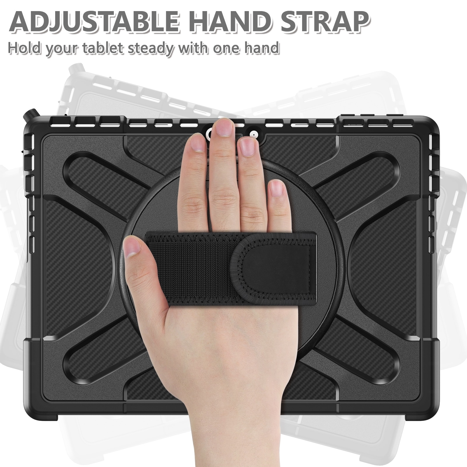 Husa tableta pentru MicroSoft Surface Pro 9 / 10 / 11, cu suport rotativ, margini anti-soc, protectie anti-zgarieturi, neagra