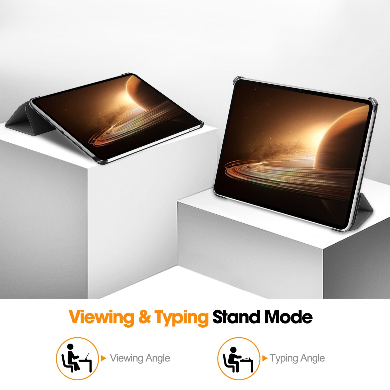 Husa tableta pentru OPPO Pad 2 11.6 inch, piele inteligenta, design cu 3 plieri, suport, culoare gri