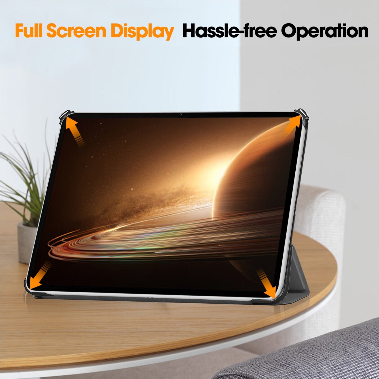 Husa tableta pentru OPPO Pad 2 11.6 inch, piele inteligenta, design cu 3 plieri, suport, culoare gri