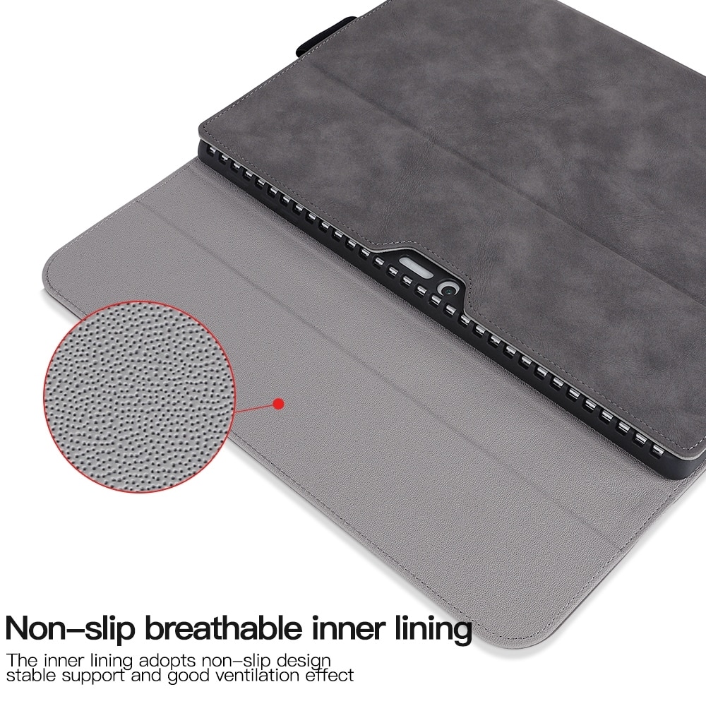 Husa tableta pentru Microsoft Surface Pro 7+ / 7 / 6 / 5 / 4, piele de oaie, protectie anti-soc integrala, Neagra