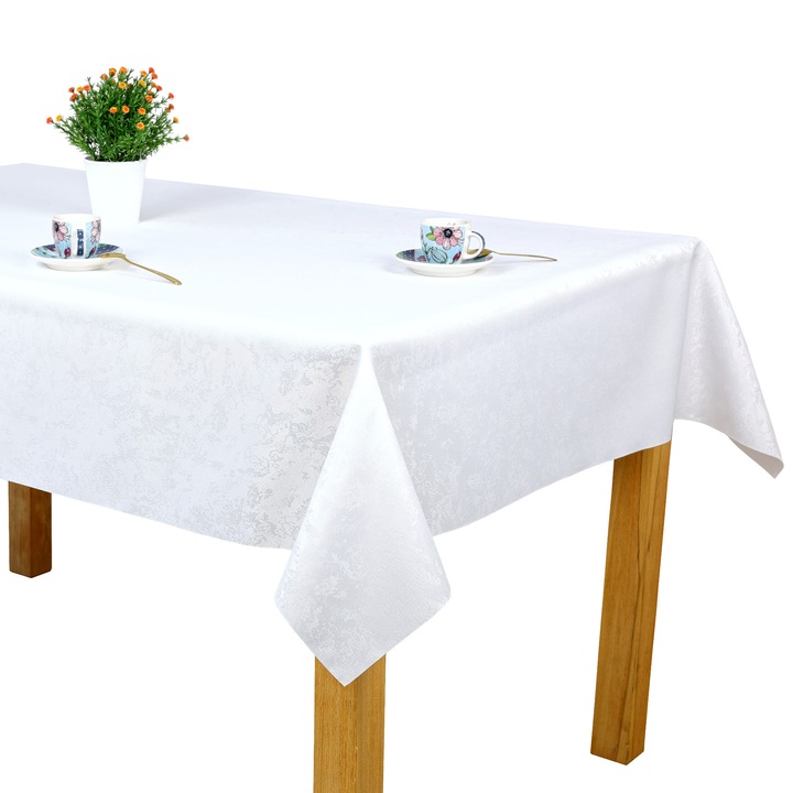 Invitta fehér márvány terítő, 100x100 cm, foltálló, elegáns minta