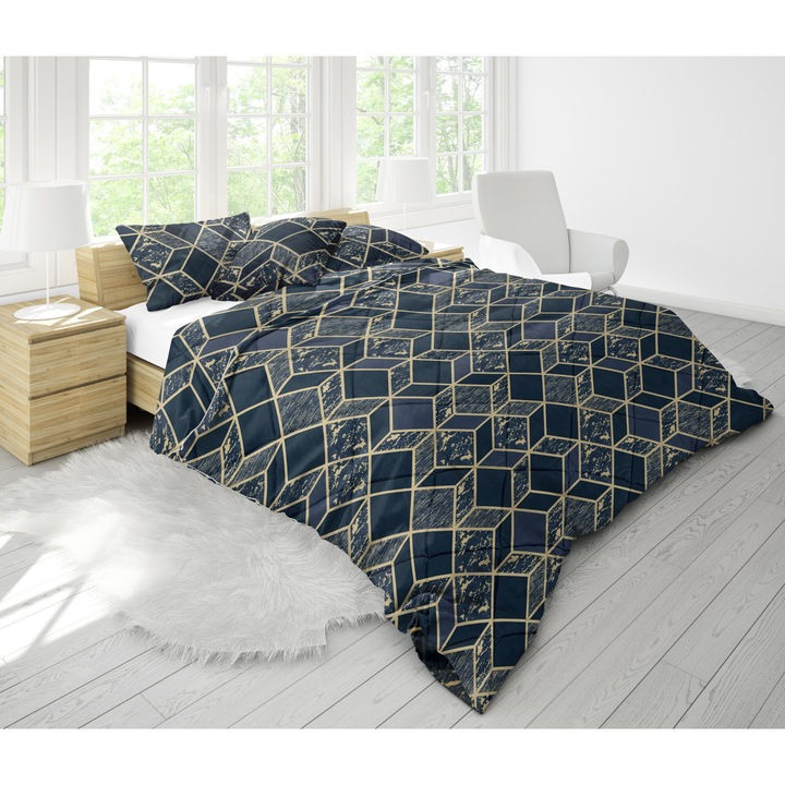 Steppelt paplanhuzat-szett 2 főre 200x220 cm és 2 db mintás párna 50x70 cm NufJoy® Fantasy, töltet 250 g/m2 antiallergén szilikonozott pehely, mikroszálas huzat, közepesen meleg