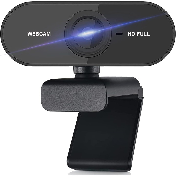 Webkamera 1080P Full HD, sztereó mikrofon, széles látószög, USB