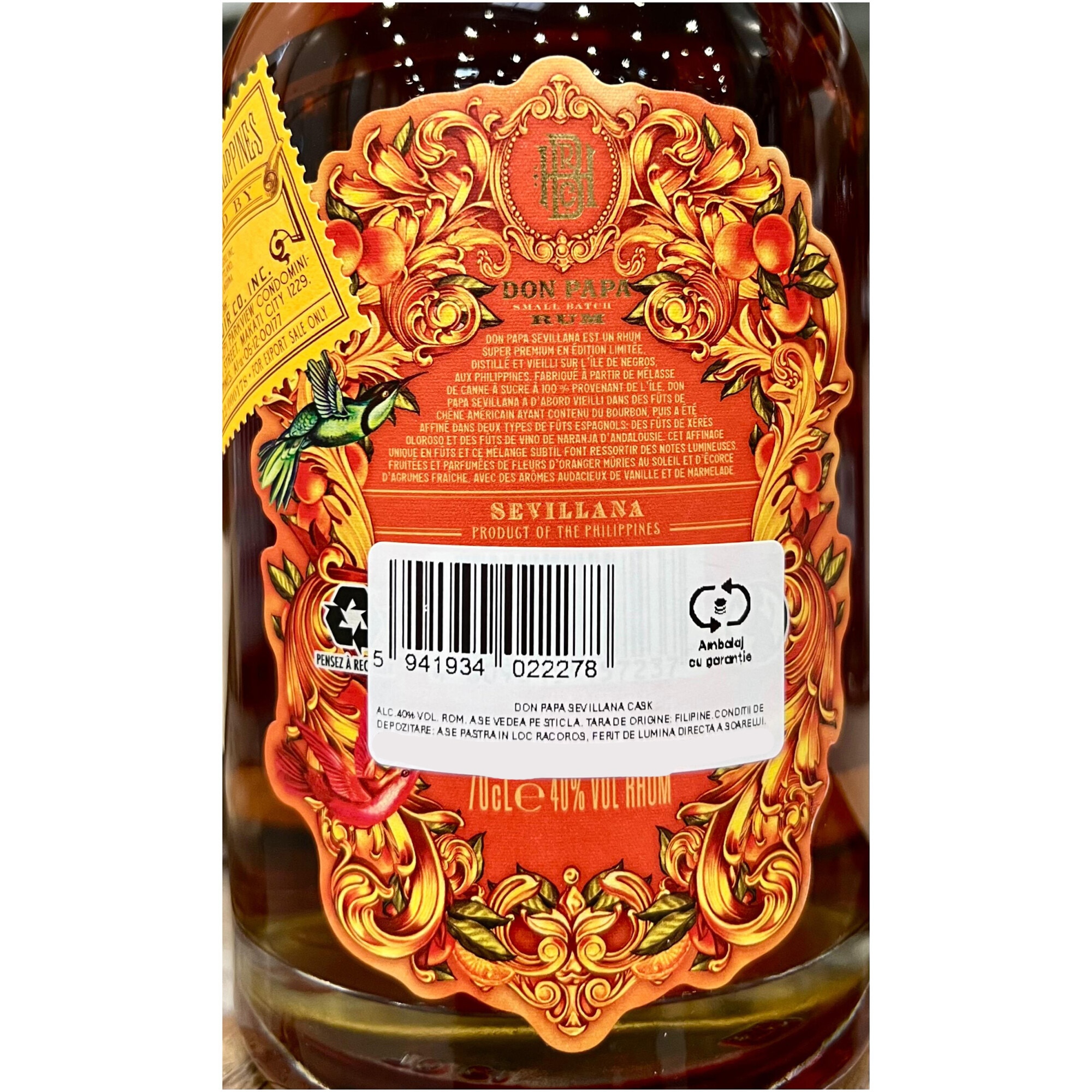 Rom Don Papa Sevillana Cask GBX, 40%, 0.7l - eMAG.ro