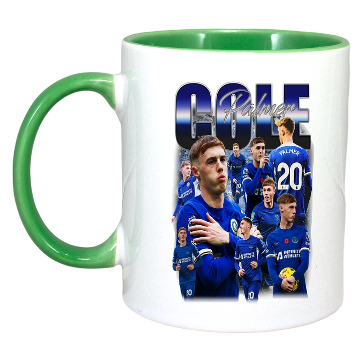 Cana Cole Palmer, ceramica, Cri-Flo, 330ml, Maner si interior Verde