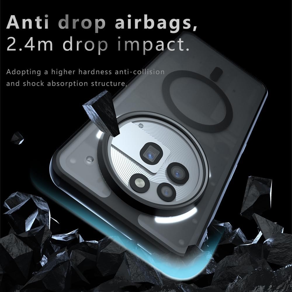 Husa pentru Nothing Phone (3a) Pro compatibila MagSafe, Anti-Shock Protection, TPU, transparent/negru