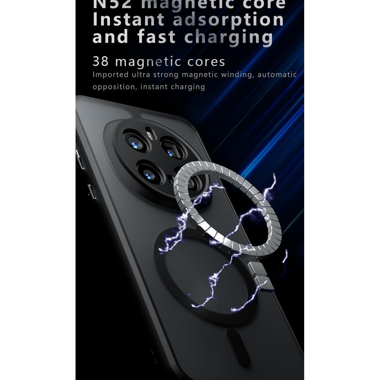 Husa telefon pentru Honor Magic 7 Pro, Magnetic MagSafe, Protectie Colturi, transparent/negru