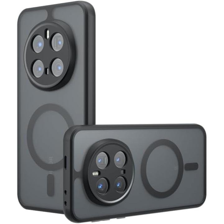 Калъф за телефон Honor Magic 7 Pro, магнитен MagSafe, защита на ъглите, прозрачен/черен