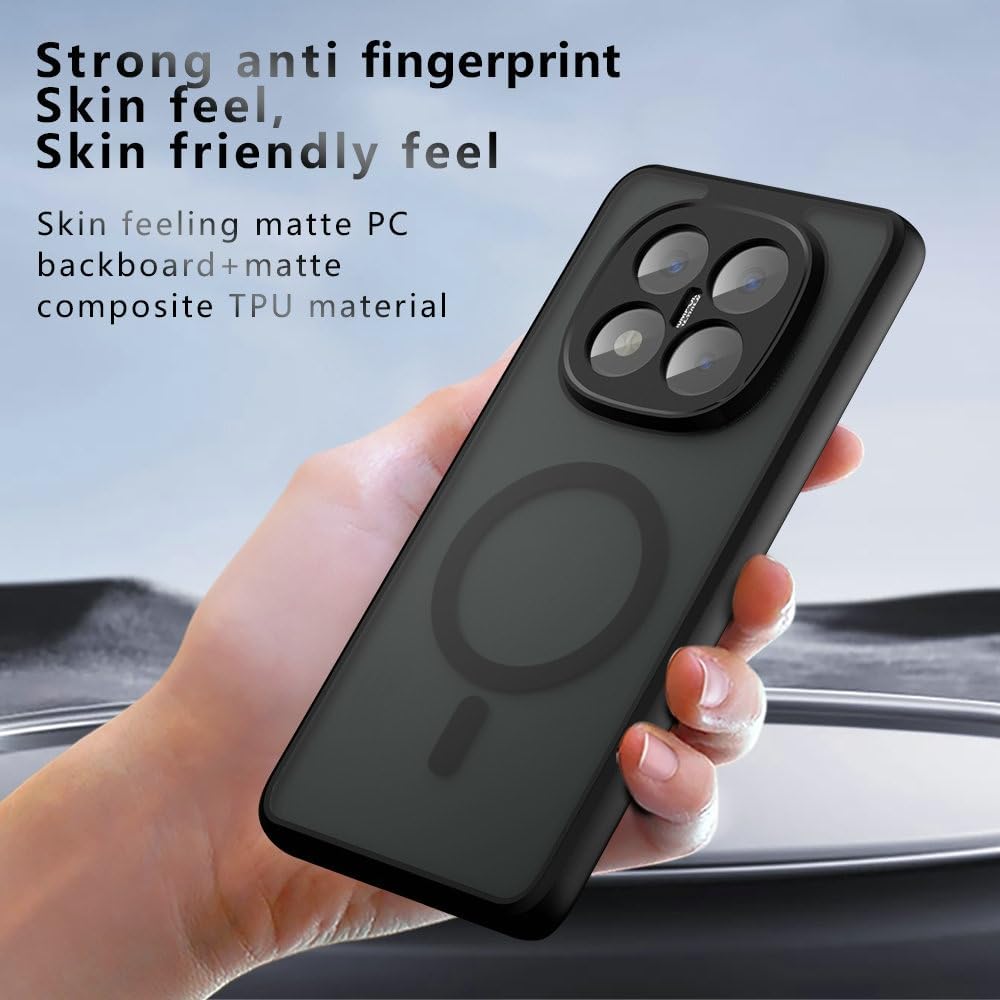 Husa telefon pentru Xiaomi Redmi Note 14 Pro Plus 5G, Magnetic MagSafe, Protectie Colturi, transparent/negru