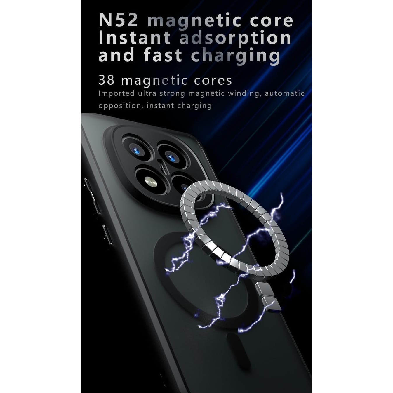 Husa telefon pentru Xiaomi Redmi Note 14 Pro Plus 5G, Magnetic MagSafe, Protectie Colturi, transparent/negru