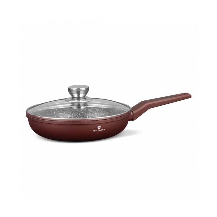 Керамичен тиган Blaumann 28x5.8 см, стъклен капак, 3.2 л