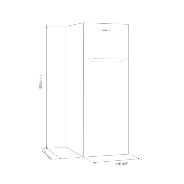 Frigider cu doua usi Samus SW346E, 248 L, Clasa energetica E, Alb