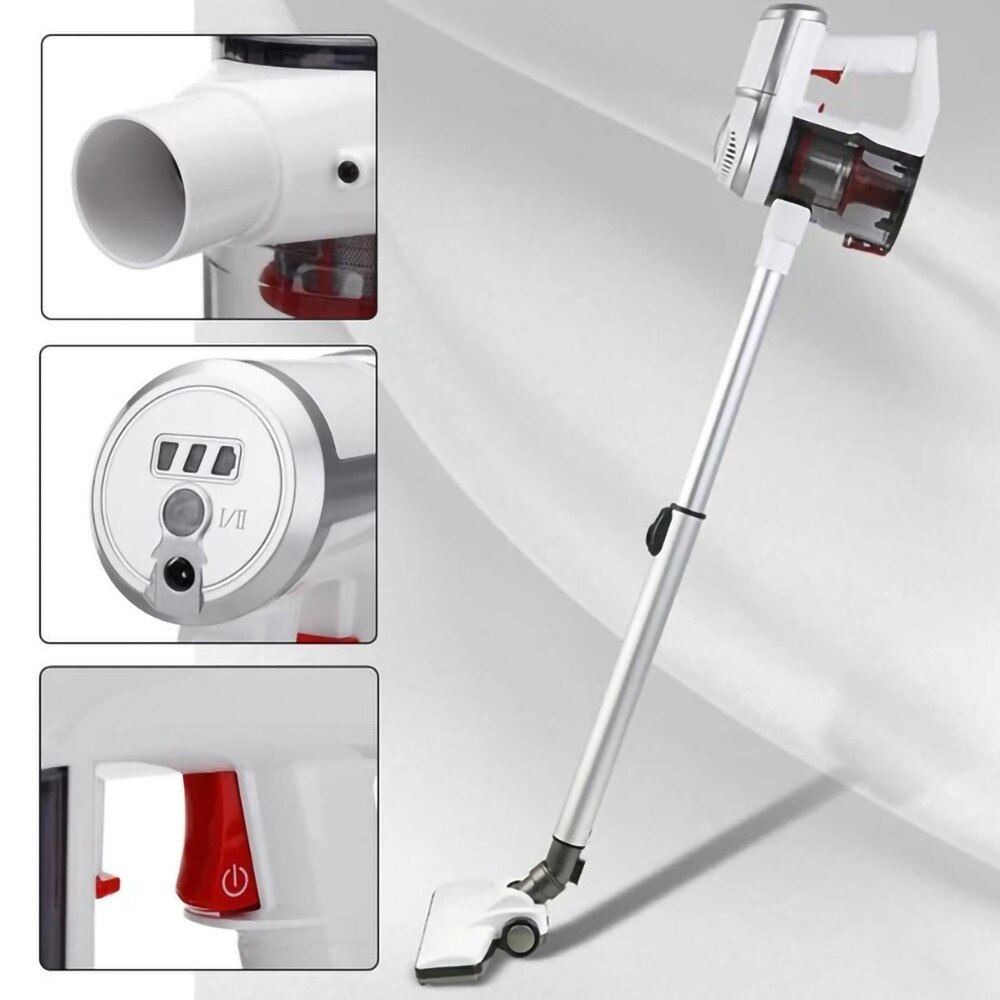 Aspirator de mana, 150W, fara fir, 9.5Kpa, pentru acasa, reincarcabil, aspirator tip stick de podea cu montare pe perete, alb