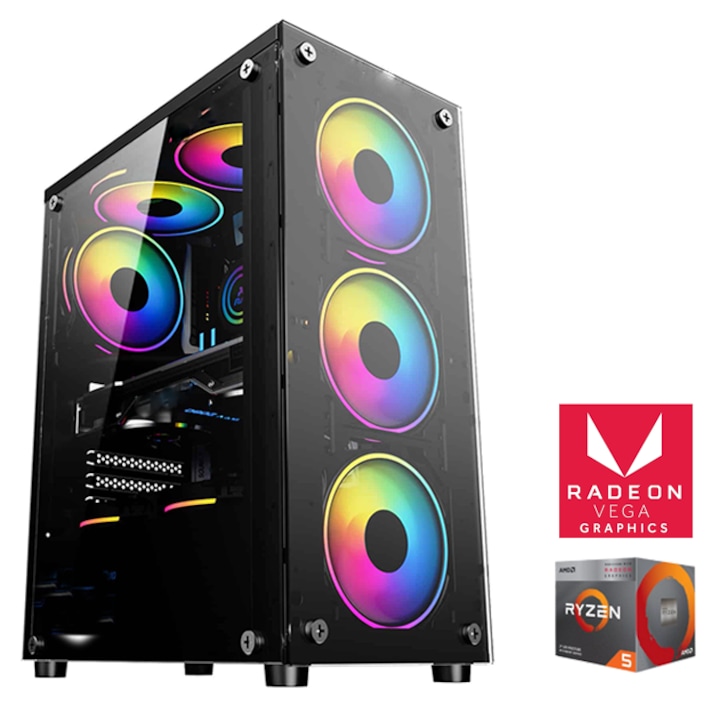 PC Gaming OK4NiTE_v2 AMD Ryzen 5 3400G 3.7GHz -4.2GHZ Turbo, 16GB DDR4, 1TB SSD, AMD Radeon™ Vega 11