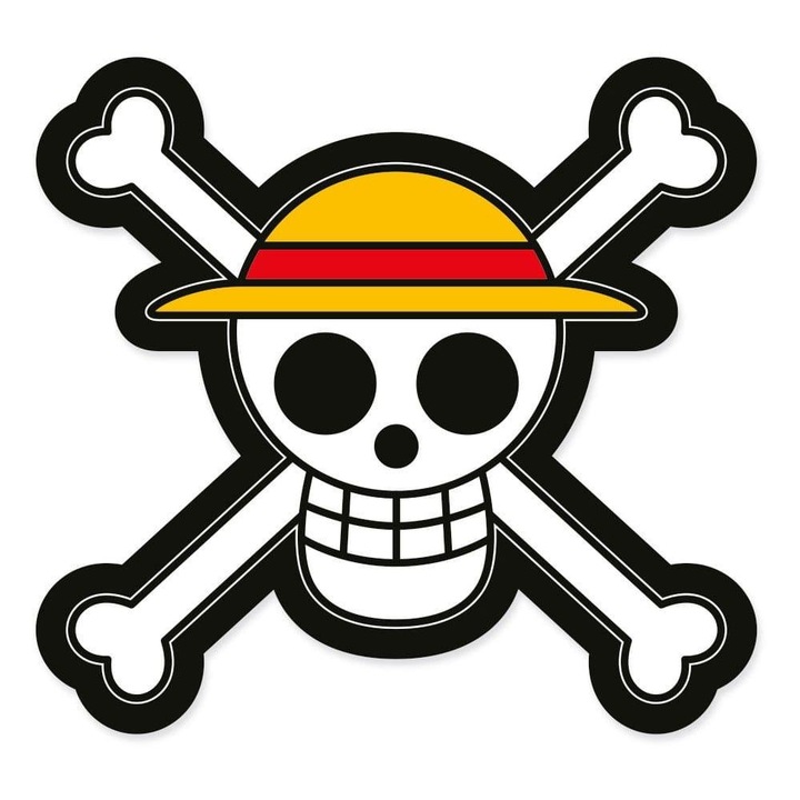 Dekoratív párna, Herding, One Piece - Jolly Roger, 33cm