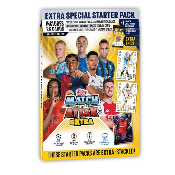 Pachet de start Topps - Match Attax Extra UCC 2024-25 (30 carti + album)