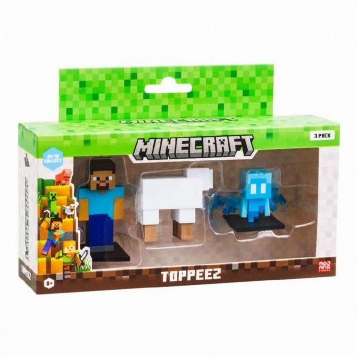 Minecraft фигурки - Toppeez 3D, комплект от 3 части, 6см, Giochi Preziosi