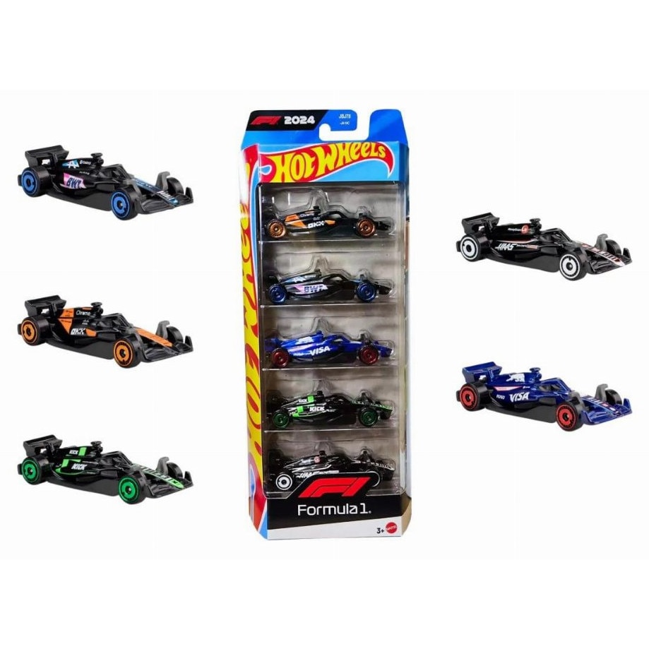 Set 5 masinute Hot Wheels, Formula 1, 3+, Multicolor - eMAG.ro