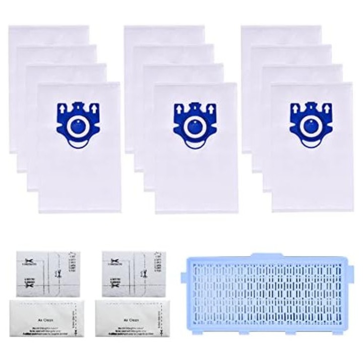 15 részes porszívó tartozék szett, 12 db GN porzsák, 2 db pamutszűrő, 1 db AirClean szűrő, kék