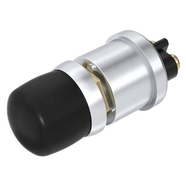 Buton de pornire ASW-B05, Fara blocare, NO, Negru, 12VDC, 50A, Ф16mm