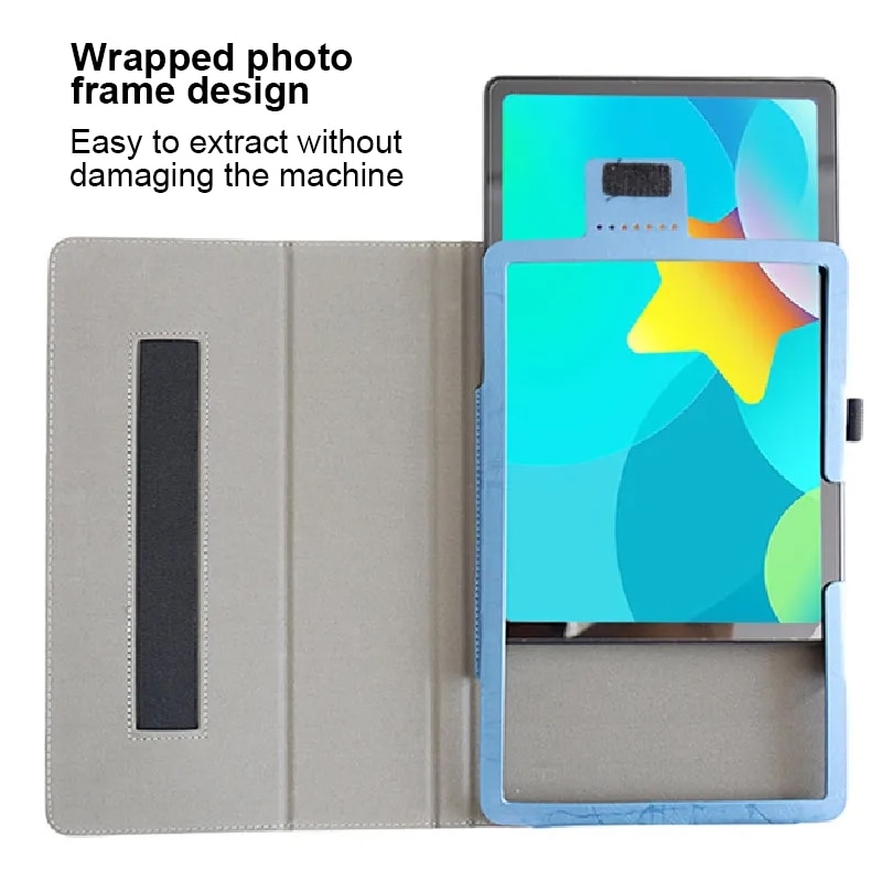 Husa tableta pentru TCL NxtPaper 11, piele cu model floral gravat, curea suport mana si loc pentru pix (negru)