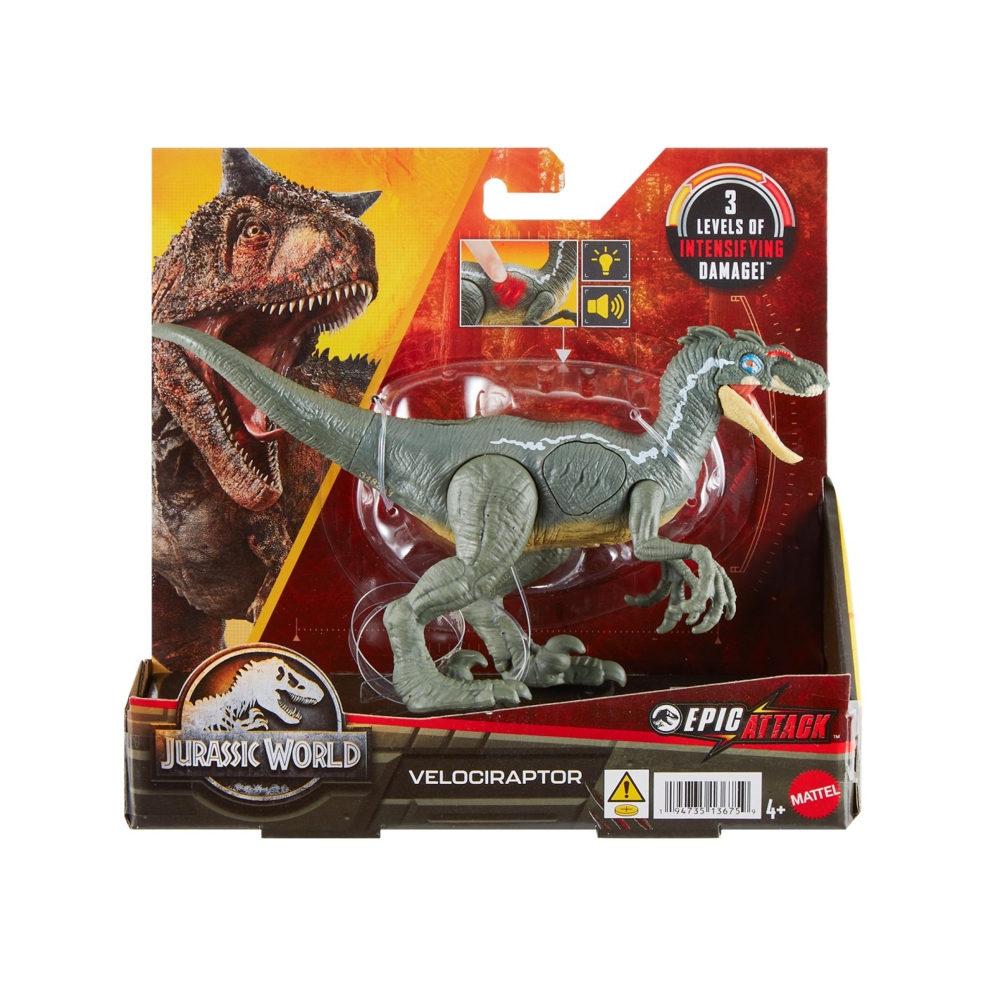 Figurina Jurassic World Epic Attack - Dinozaur Velociraptor - eMAG.ro