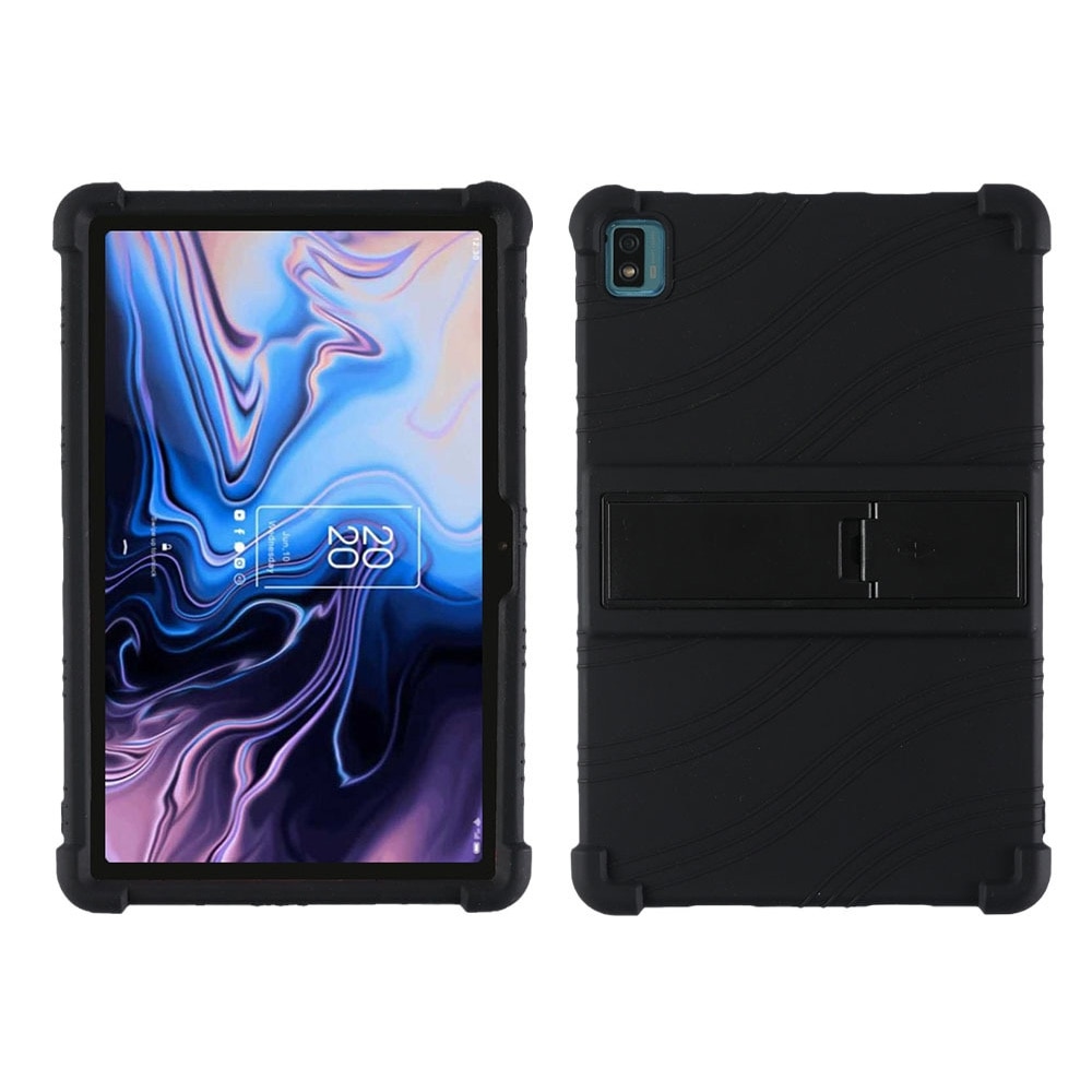 Husa tableta pentru TCL 10 Tab Max 10.36 inch, silicon, cu suport invizibil, protectie, Negru