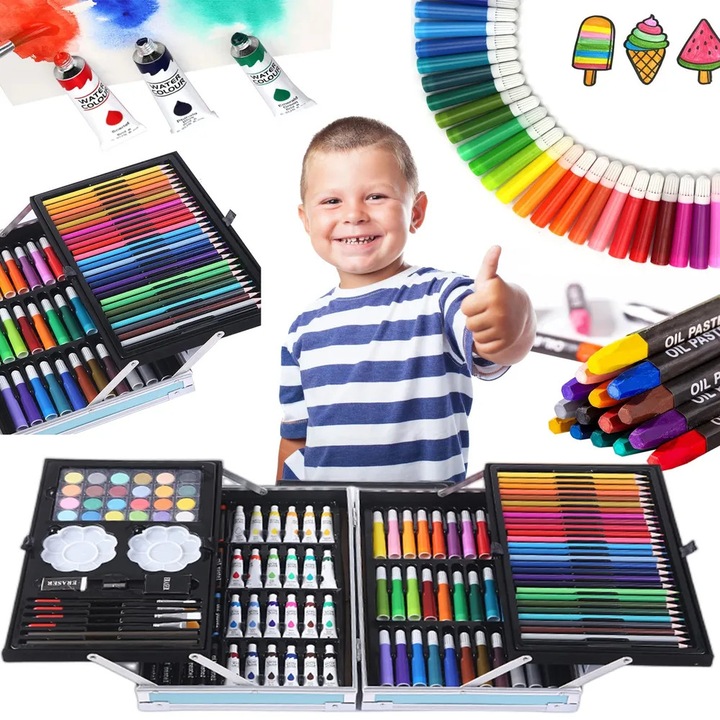 Extralink festőkészlet 145 elem, többszínű, alumínium tokkal