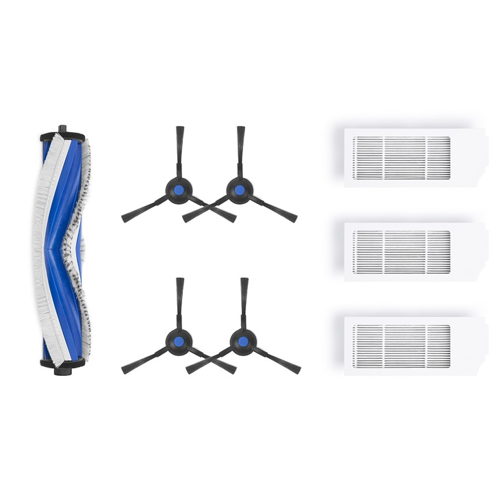 Kit de service Ecovacs N20 Family, 1 perie principală, 4 perii laterale, 3 filtre antibacteriene