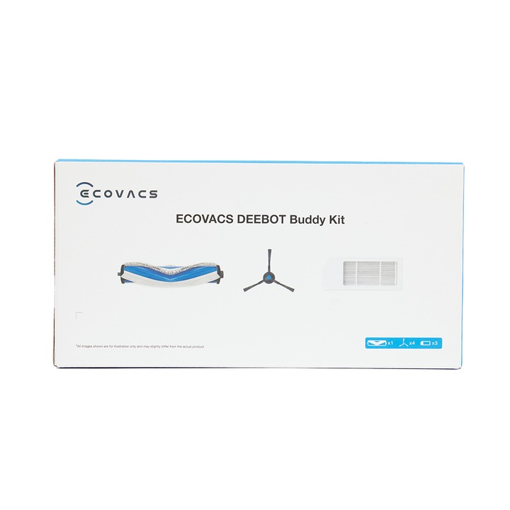 Kit de service Ecovacs N20 Family, 1 perie principală, 4 perii laterale, 3 filtre antibacteriene