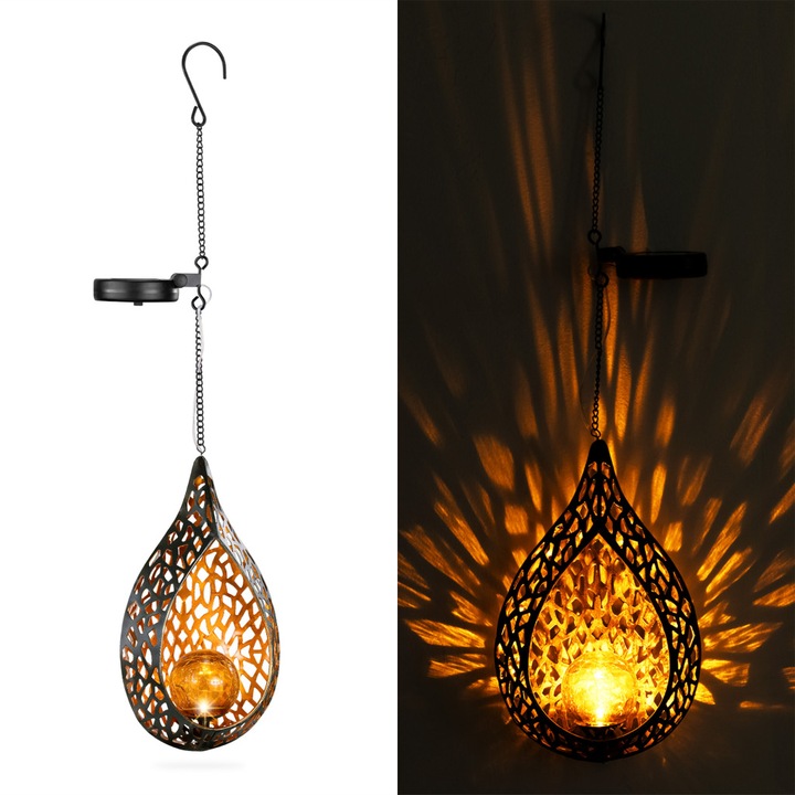 Соларна лампа Navaris LED Light, 58x16x6 см, 4000K, IP44, метал/стъкло, 53310.01.01