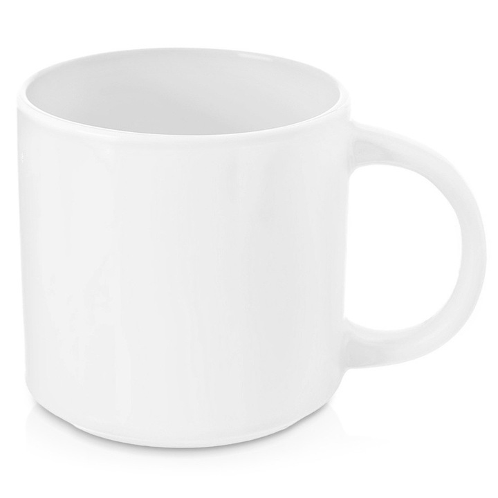 Cana din portelan MONA, 330 ml, alb, 12,5x8,8x8,5 cm, set outlet