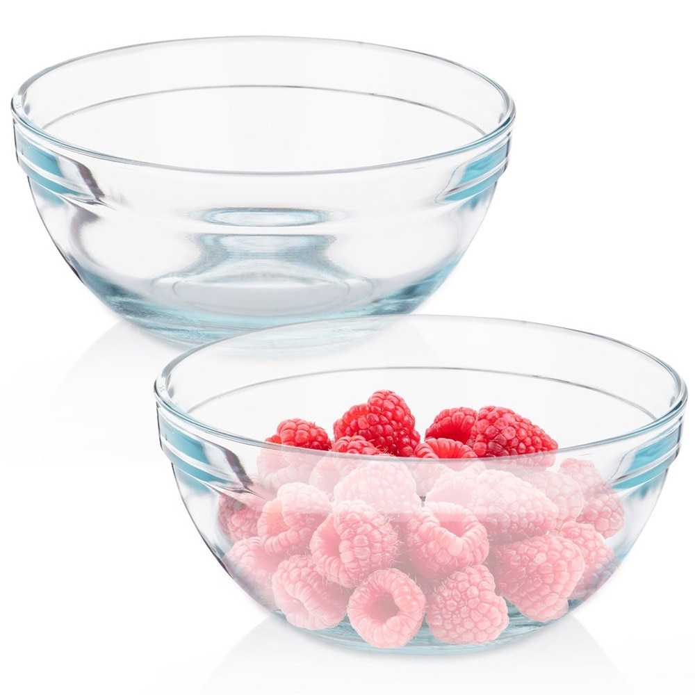 Excellent Houseware Set de 2 boluri de sticlă 14x6.5cm, 500 ml