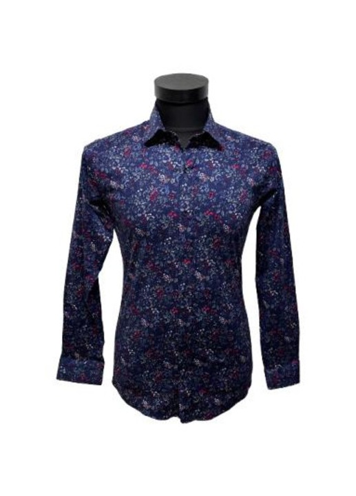 Ferfi ing, karcsusitott szabasu, viragmintas-1588, Piros/Fehér/Tengerészkék