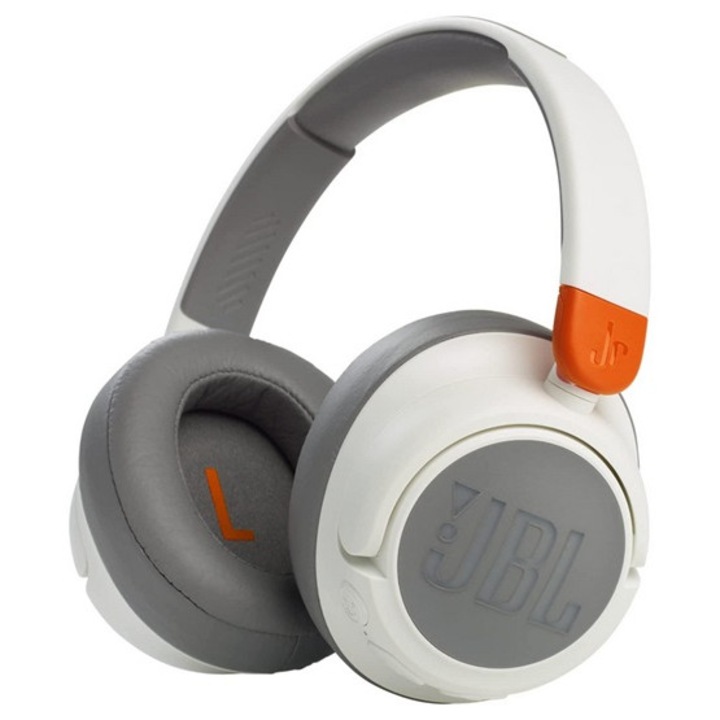 Jbl jr460nc bluetooth fejhallgató sztereo, v5.0, mikrofon, aktív zajszűrő, összehajtható, gyerek méret, fehér