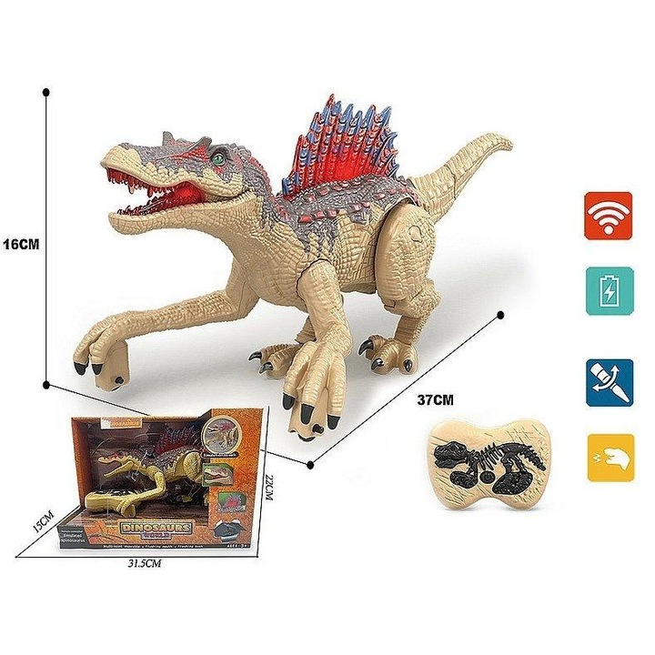 Dinozaur R/C Adar, cu lumini si sunete, 37x18x16cm