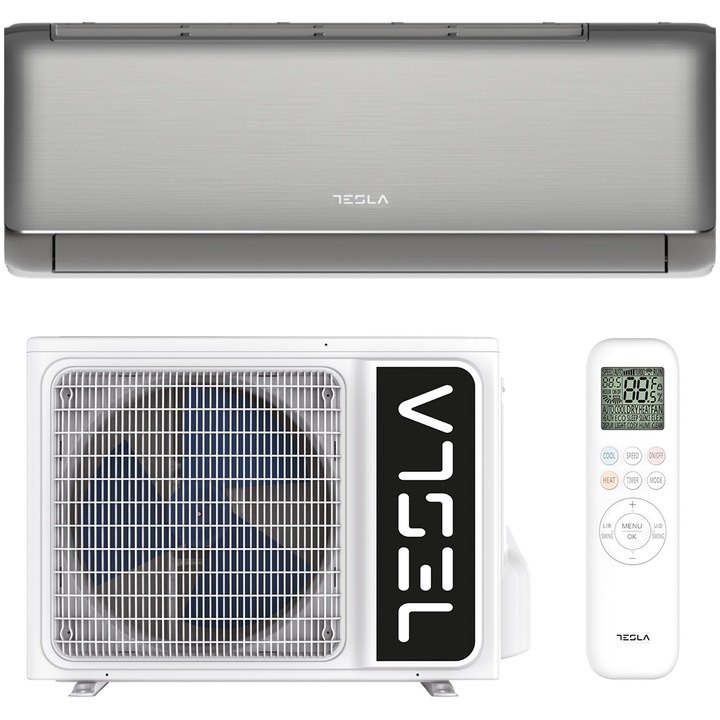 Tesla Advance TA35QQFT kíma, 12000 BTU, A+++/A++ energiaosztály, inverter, fűtés, turbó, I Feel, gombaellenes funkció, öntisztító, időzítő, mosható szűrő, nagy sűrűségű szűrő, 3D légáramlás, külső egység fűtése, R32, Wi-Fi, rejtett LED-kijelző
